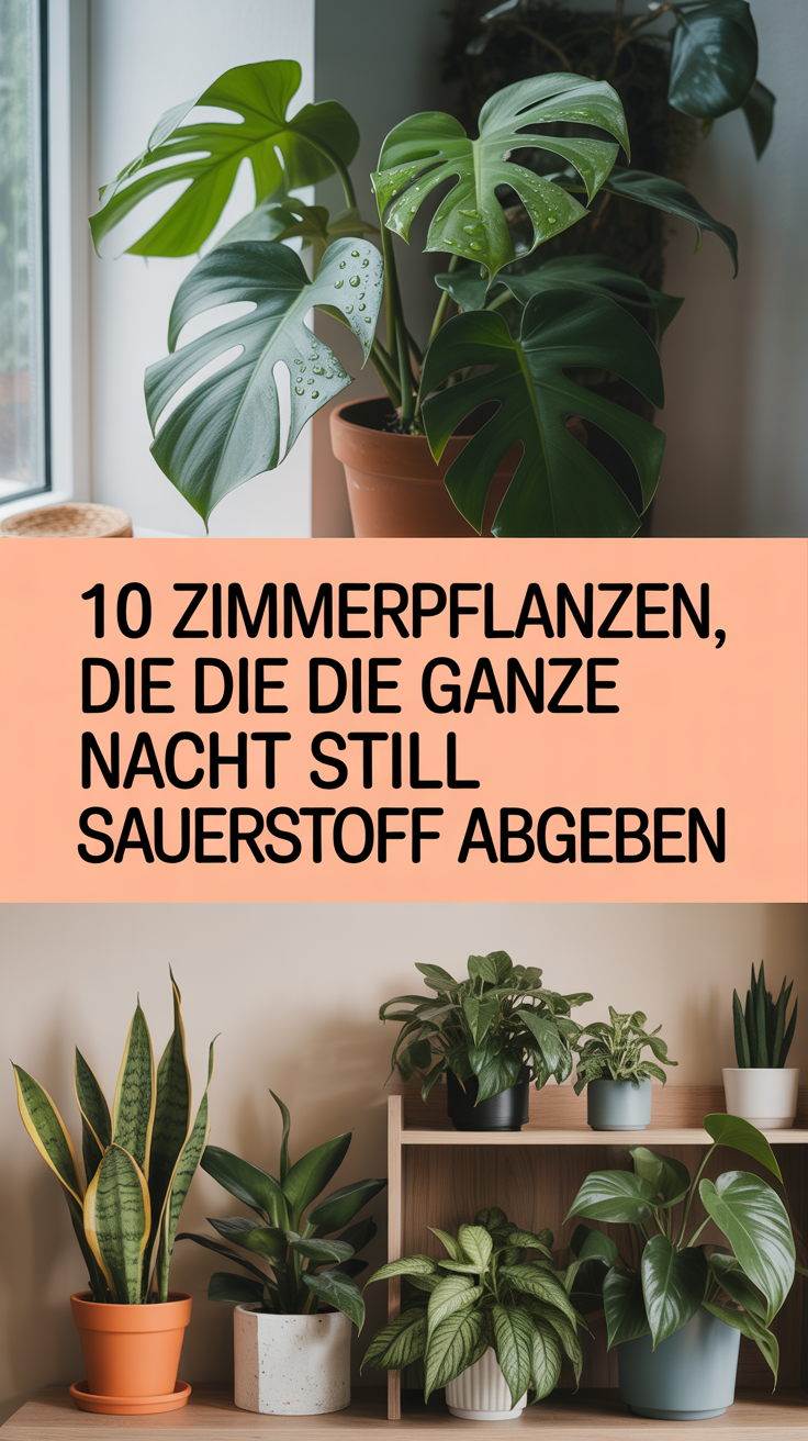 10 Zimmerpflanzen, die die ganze Nacht still Sauerstoff abgeben