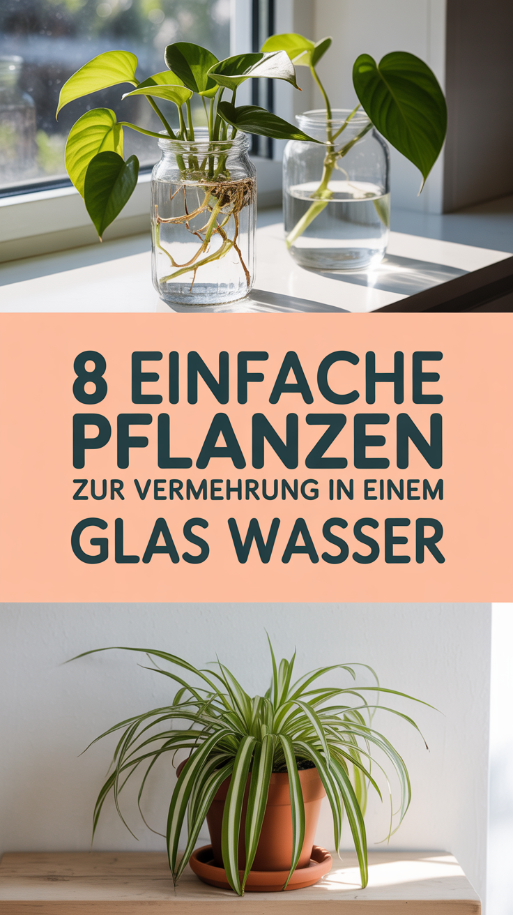 8 Einfache Pflanzen zur Vermehrung in einem Glas Wasser