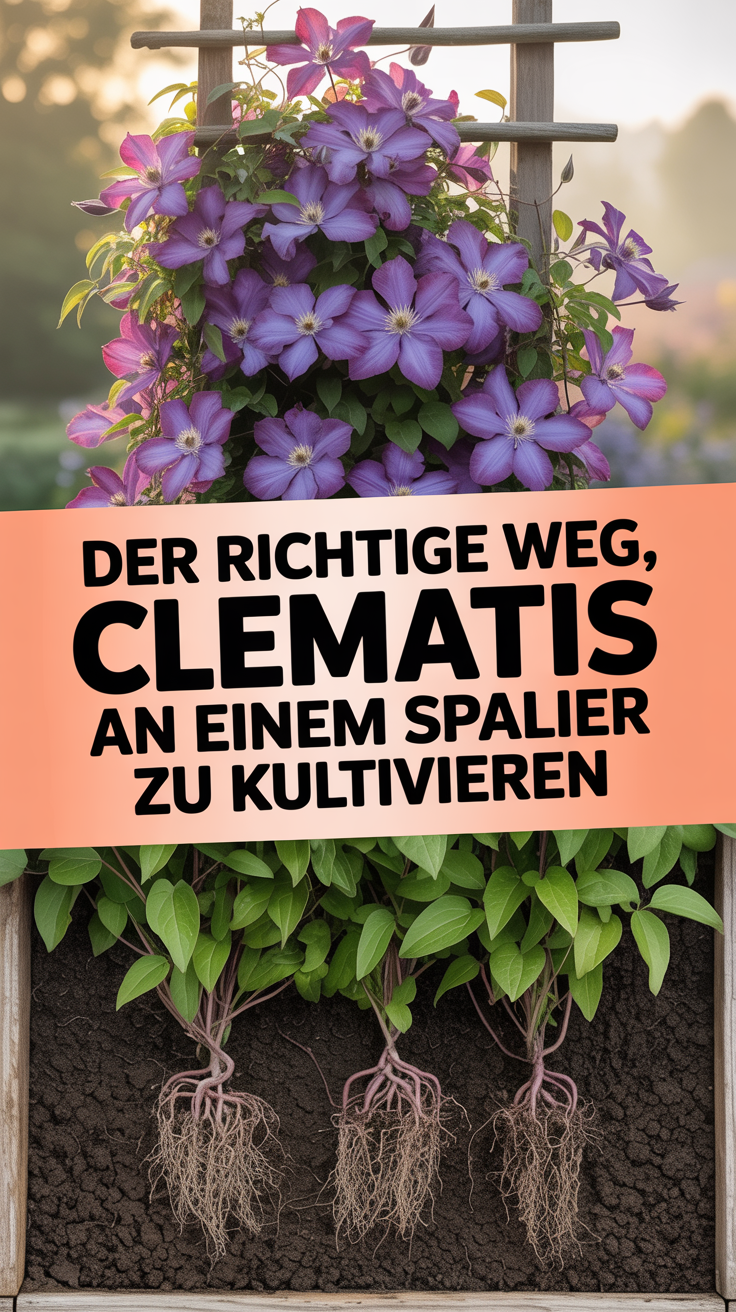 Der richtige Weg, Clematis an einem Spalier zu kultivieren