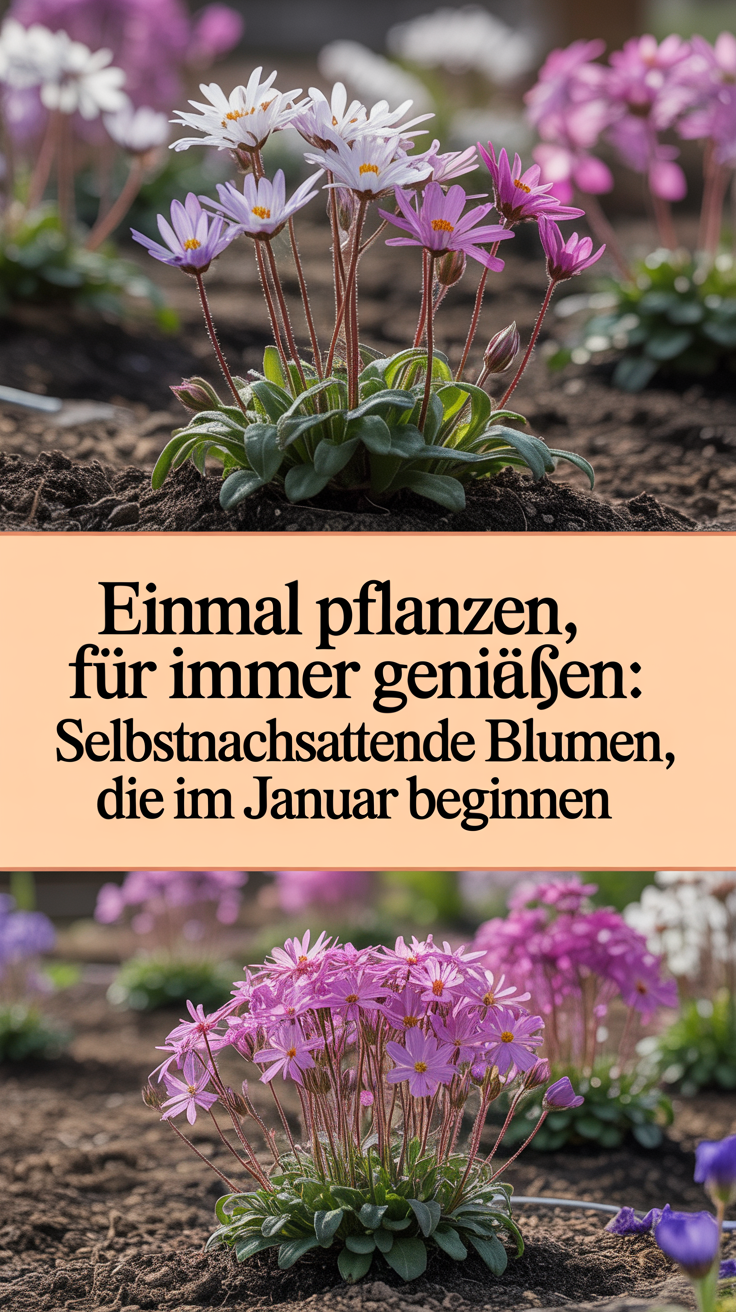 Einmal pflanzen, für immer genießen: Selbstnachsaatende Blumen, die im Januar beginnen