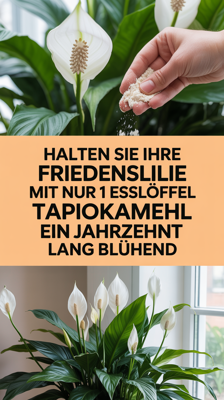 Halten Sie Ihre Friedenslilie mit nur 1 Esslöffel Tapiokamehl ein Jahrzehnt lang blühend