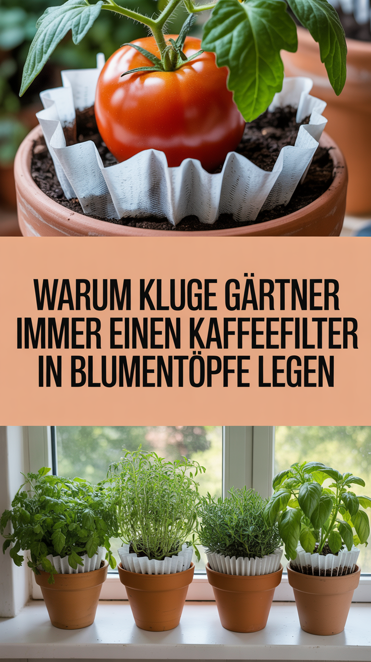 Warum kluge Gärtner immer einen Kaffeefilter in Blumentöpfe legen