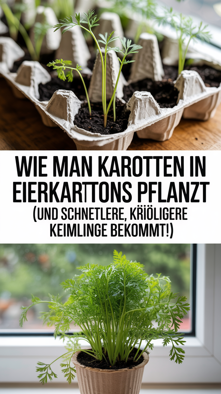 Wie man Karotten in Eierkartons pflanzt (und schnellere, kräftigere Keimlinge bekommt!)