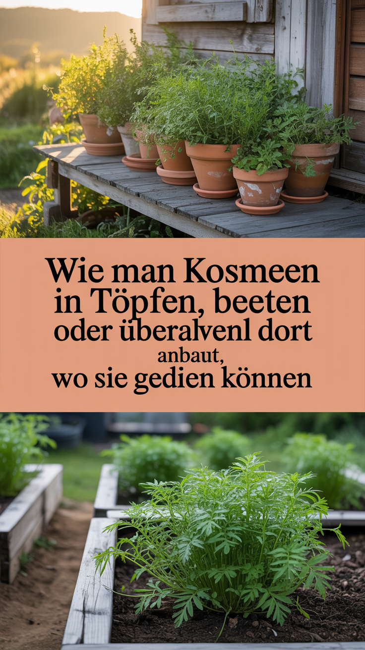 Wie man Kosmeen in Töpfen, Beeten oder überall dort anbaut, wo sie gedeihen können