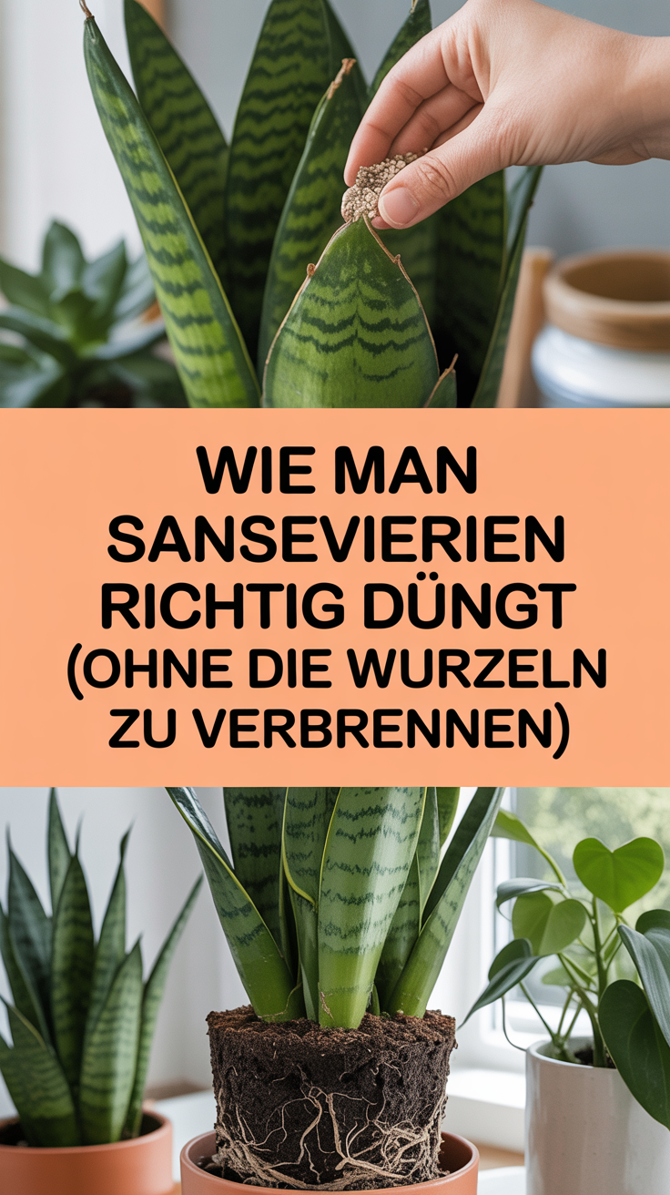 Wie man Sansevierien richtig düngt (ohne die Wurzeln zu verbrennen)
