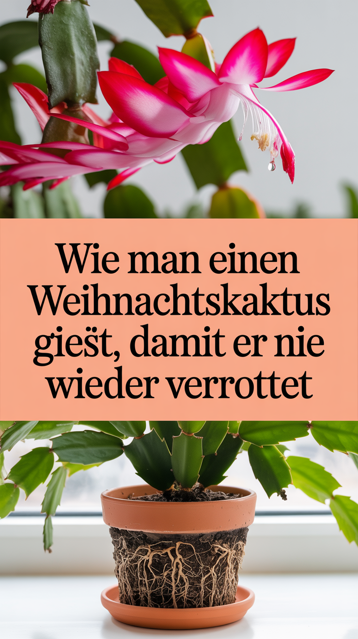 Wie man einen Weihnachtskaktus gießt, damit er nie wieder verrottet