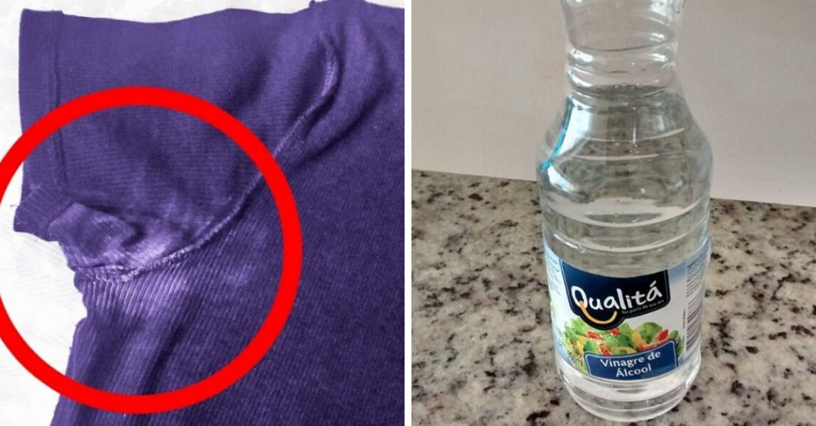 Astuce maison avec du vinaigre pour enlever les taches de déodorant sur les vêtements