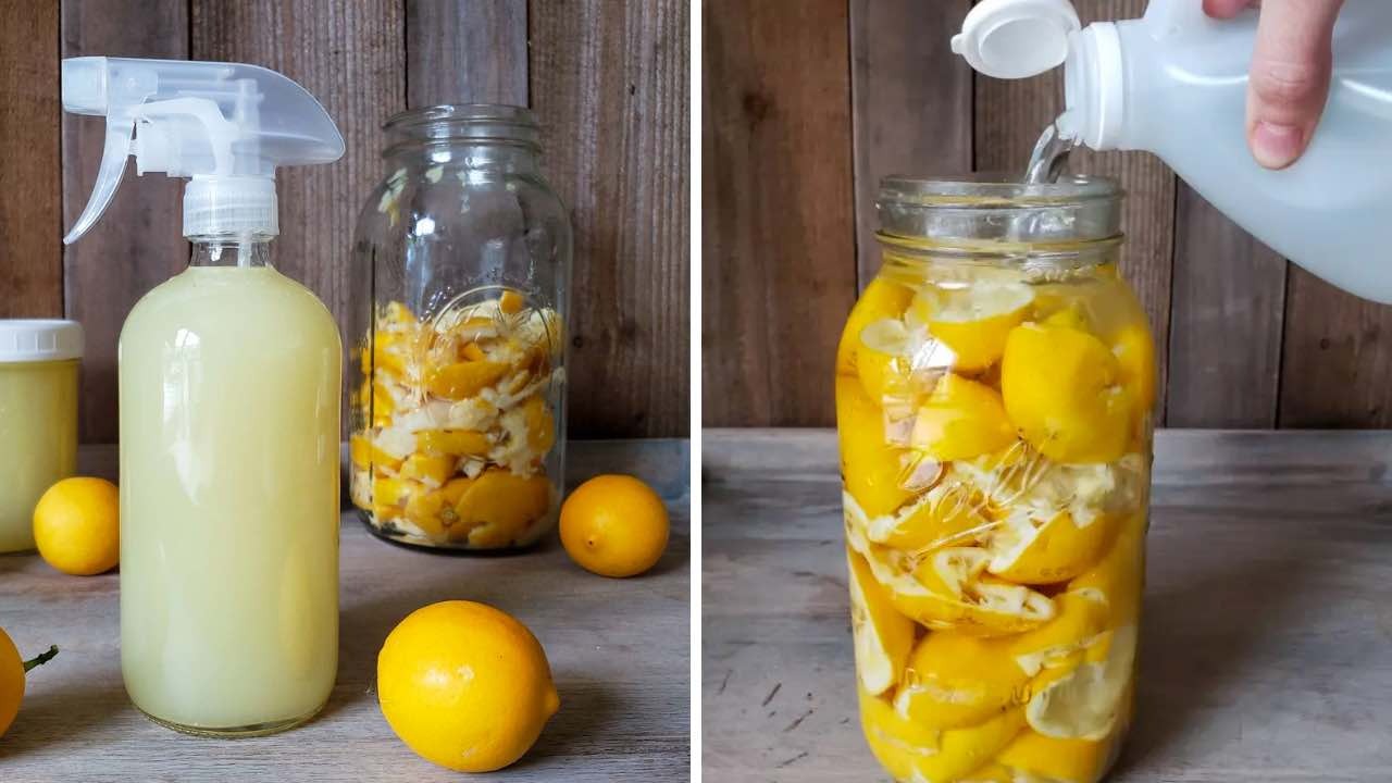 Des tranches de citron, mettez-les dans un bocal et remplissez-le de vinaigre blanc : très utile à la maison