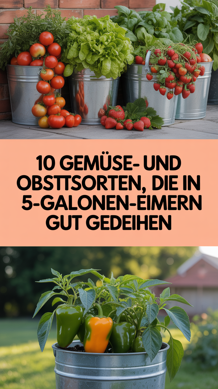 10 Gemüse- und Obstsorten, die in 5-Gallonen-Eimern gut gedeihen
