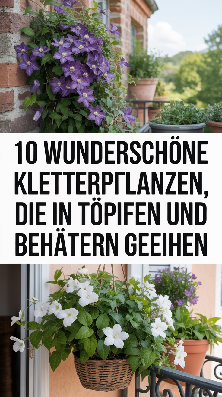 10 Wunderschöne Kletterpflanzen, die in Töpfen und Behältern gedeihen