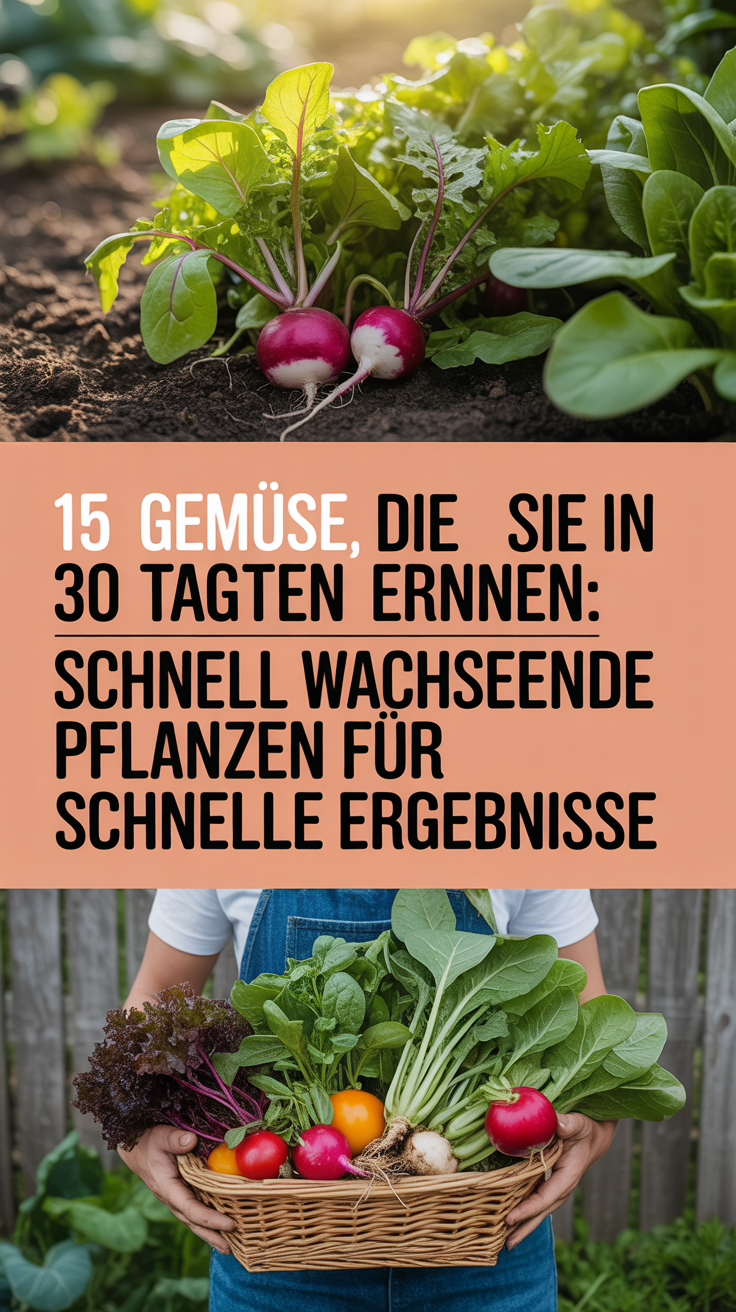 15 Gemüse, die Sie in 30 Tagen ernten können: Schnell wachsende Pflanzen für schnelle Ergebnisse