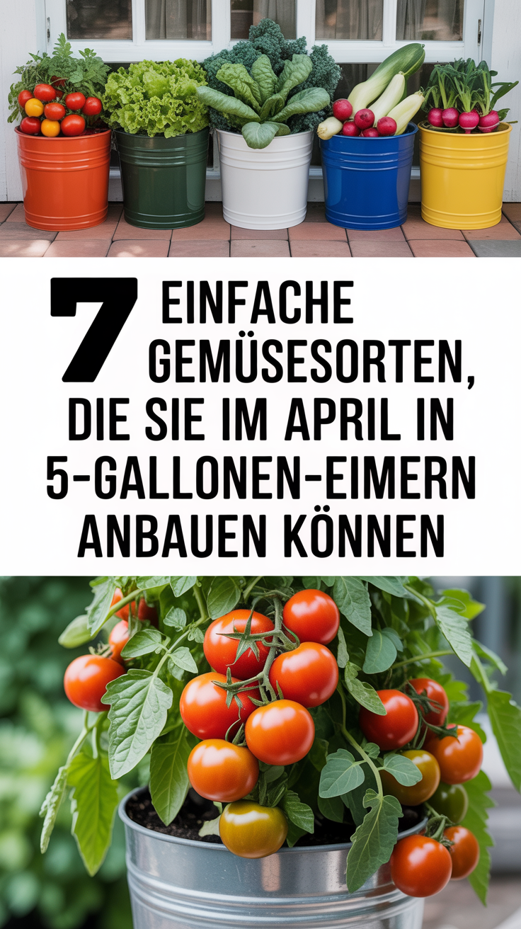 7 Einfache Gemüsesorten, die Sie im April in 5-Gallonen-Eimern anbauen können