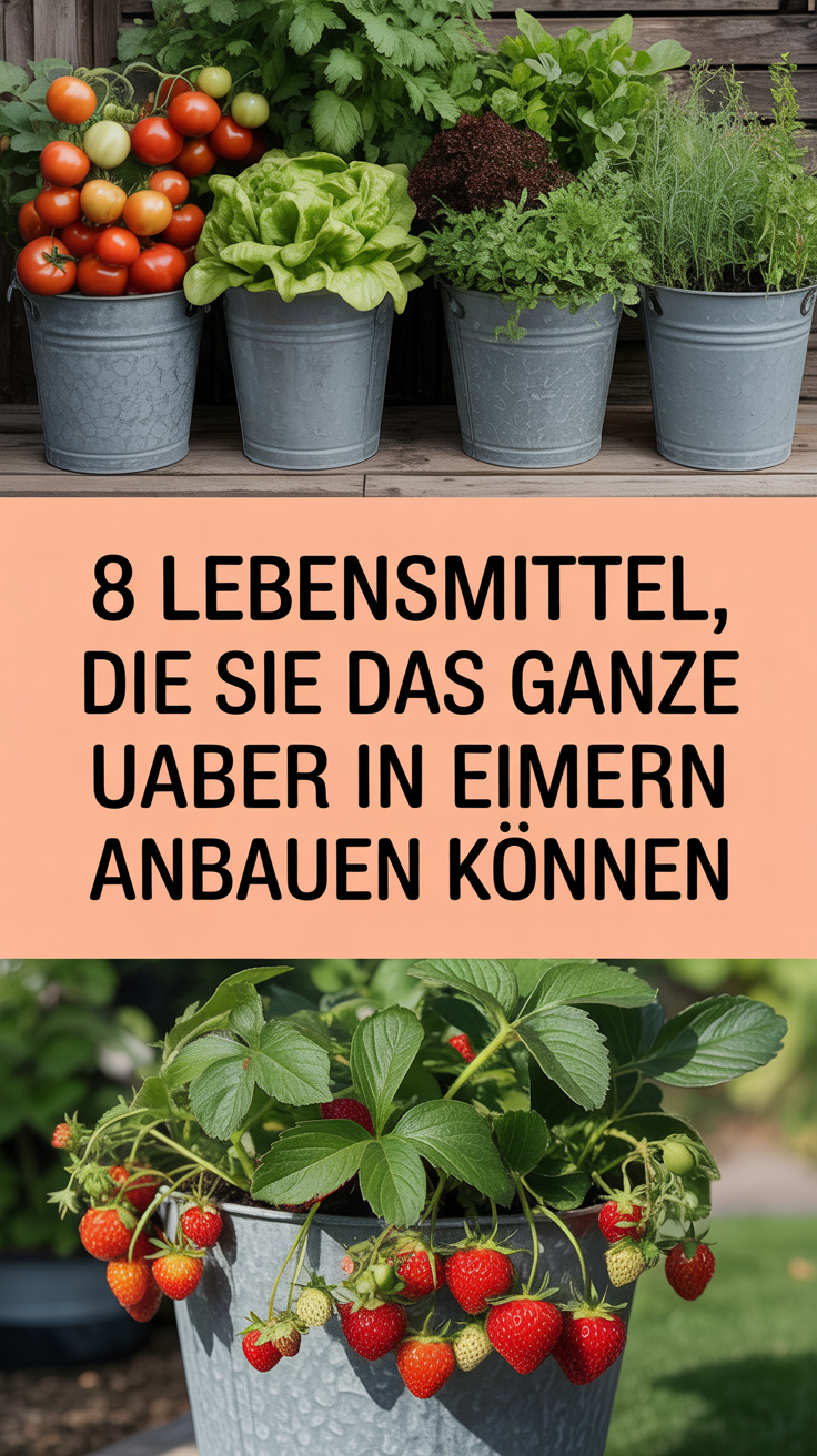 8 Lebensmittel, die Sie das ganze Jahr über in Eimern anbauen können