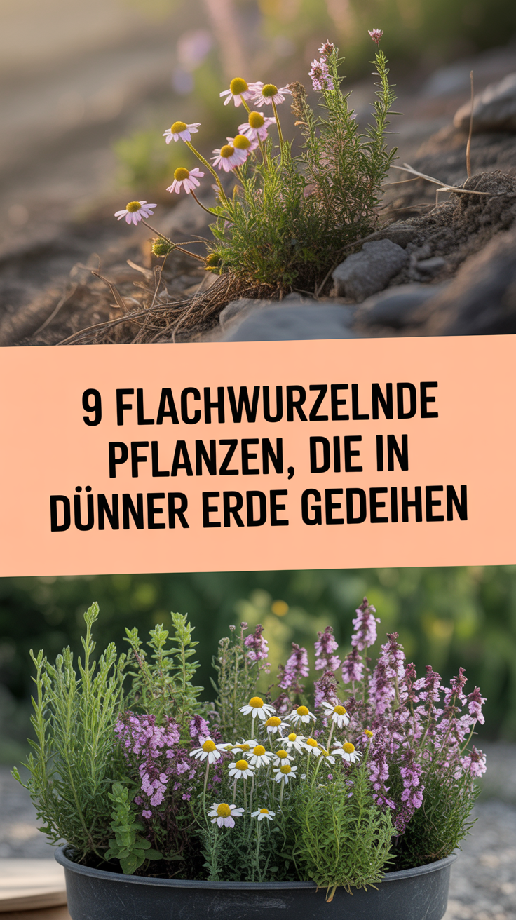 9 Flachwurzelnde Pflanzen, die in dünner Erde gedeihen