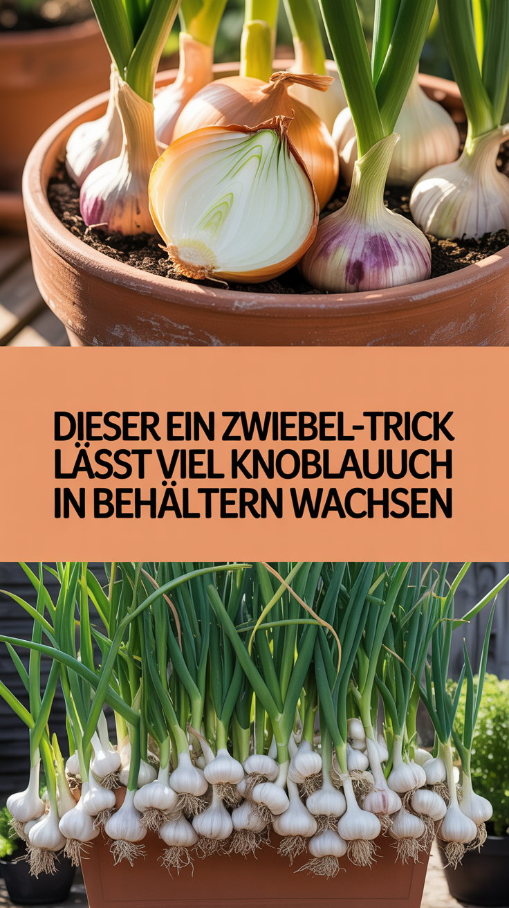Dieser Eine Zwiebel-Trick Lässt Viel Knoblauch in Behältern Wachsen