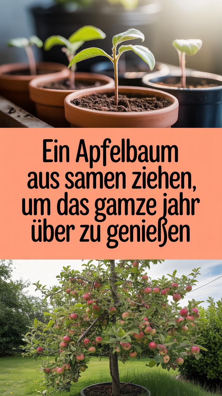 Ein Apfelbaum aus Samen ziehen, um das ganze Jahr über zu genießen