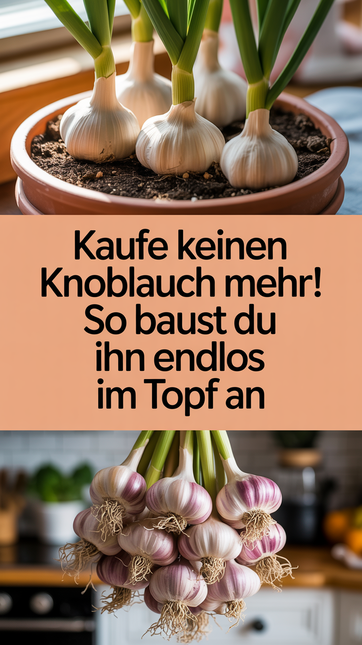 Kaufe keinen Knoblauch mehr! So baust du ihn endlos im Topf an