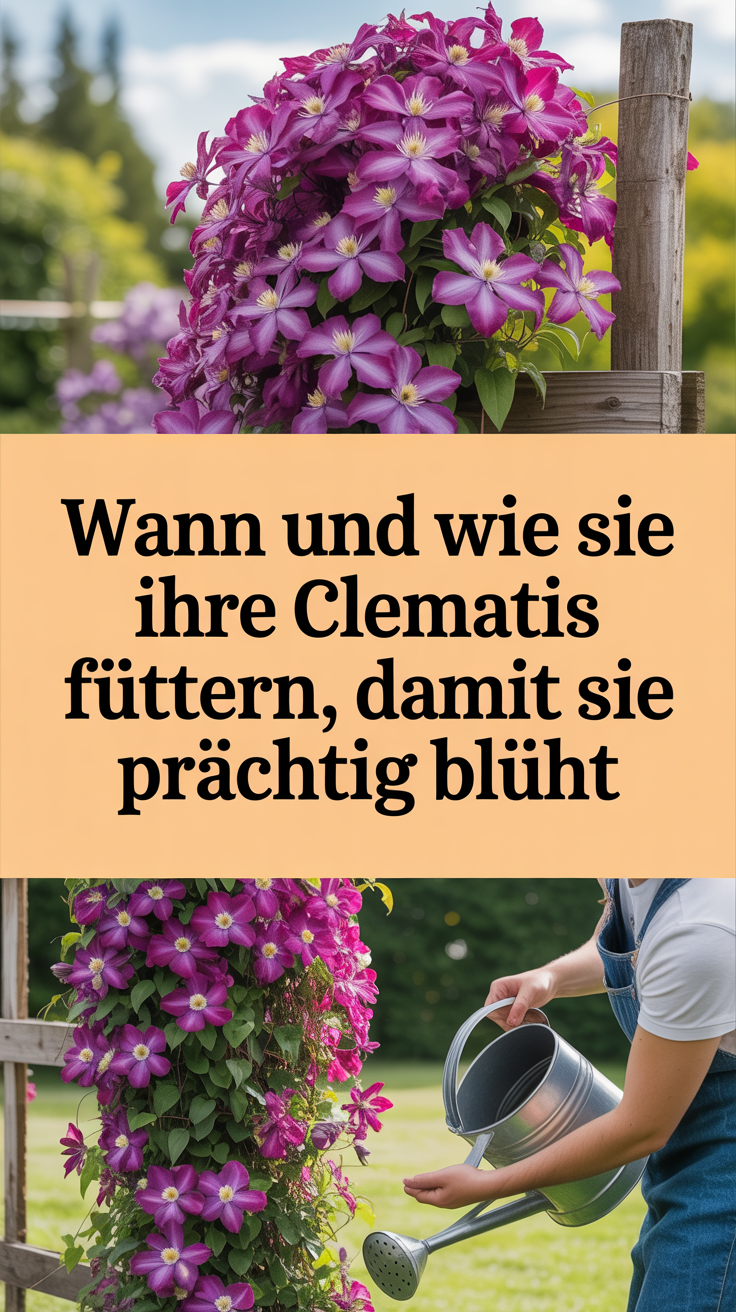 Wann und wie Sie Ihre Clematis füttern, damit sie prächtig blüht