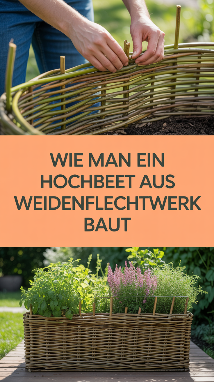 Wie man ein Hochbeet aus Weidenflechtwerk baut