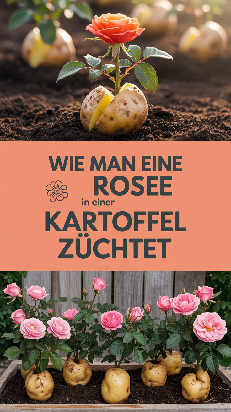 Wie man eine Rose in einer Kartoffel züchtet