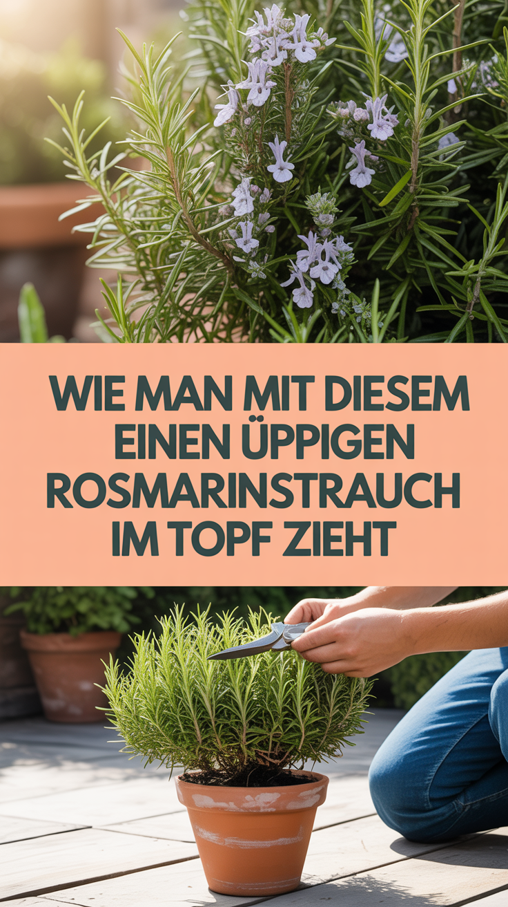 Wie man mit diesem einen Trick einen üppigen Rosmarinstrauch im Topf zieht