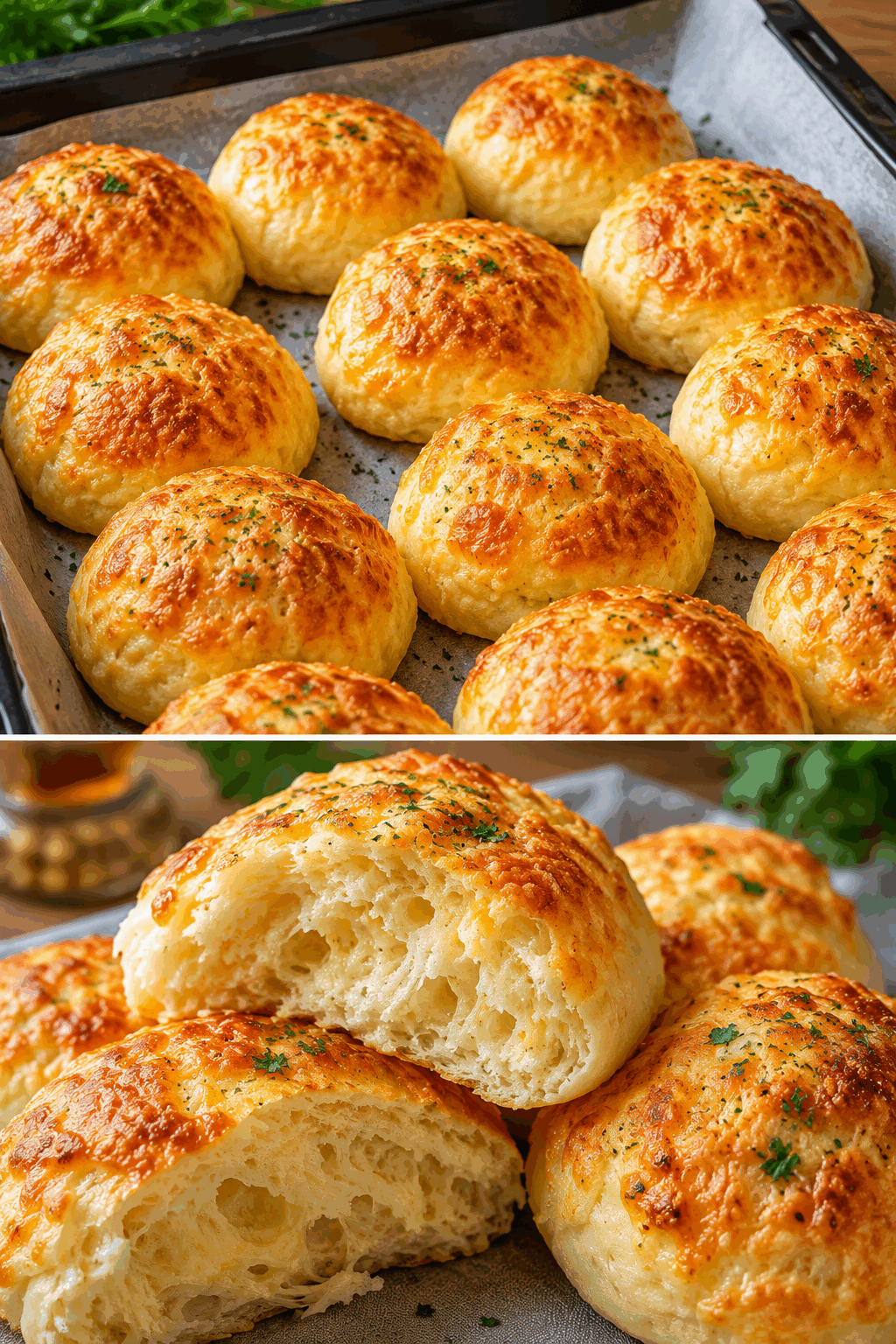 Diese Käsebrötchen ohne Hefe sind in wenigen Minuten fertig und unglaublich fluffig