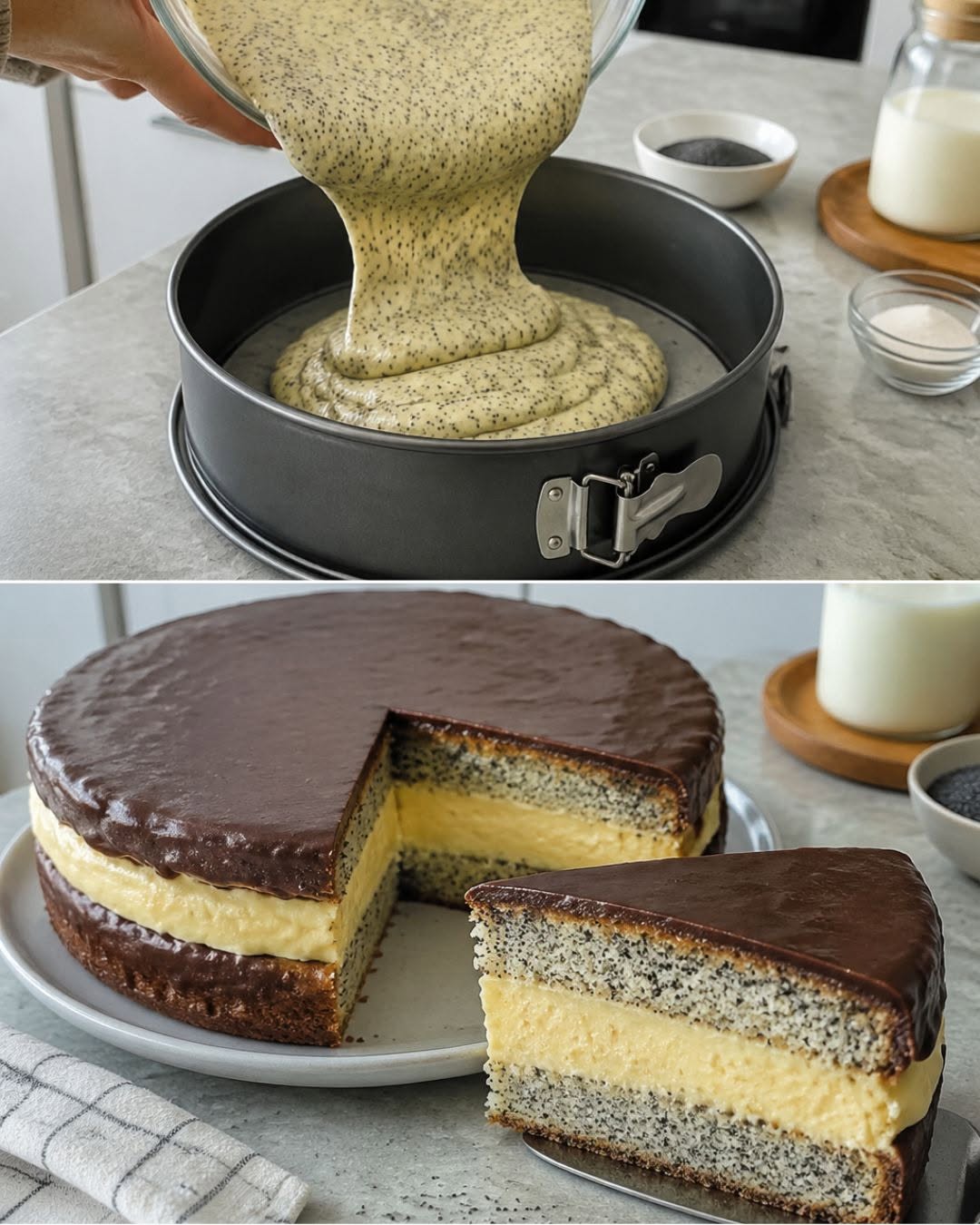 Mohn-Pudding-Kuchen (himmlisch)