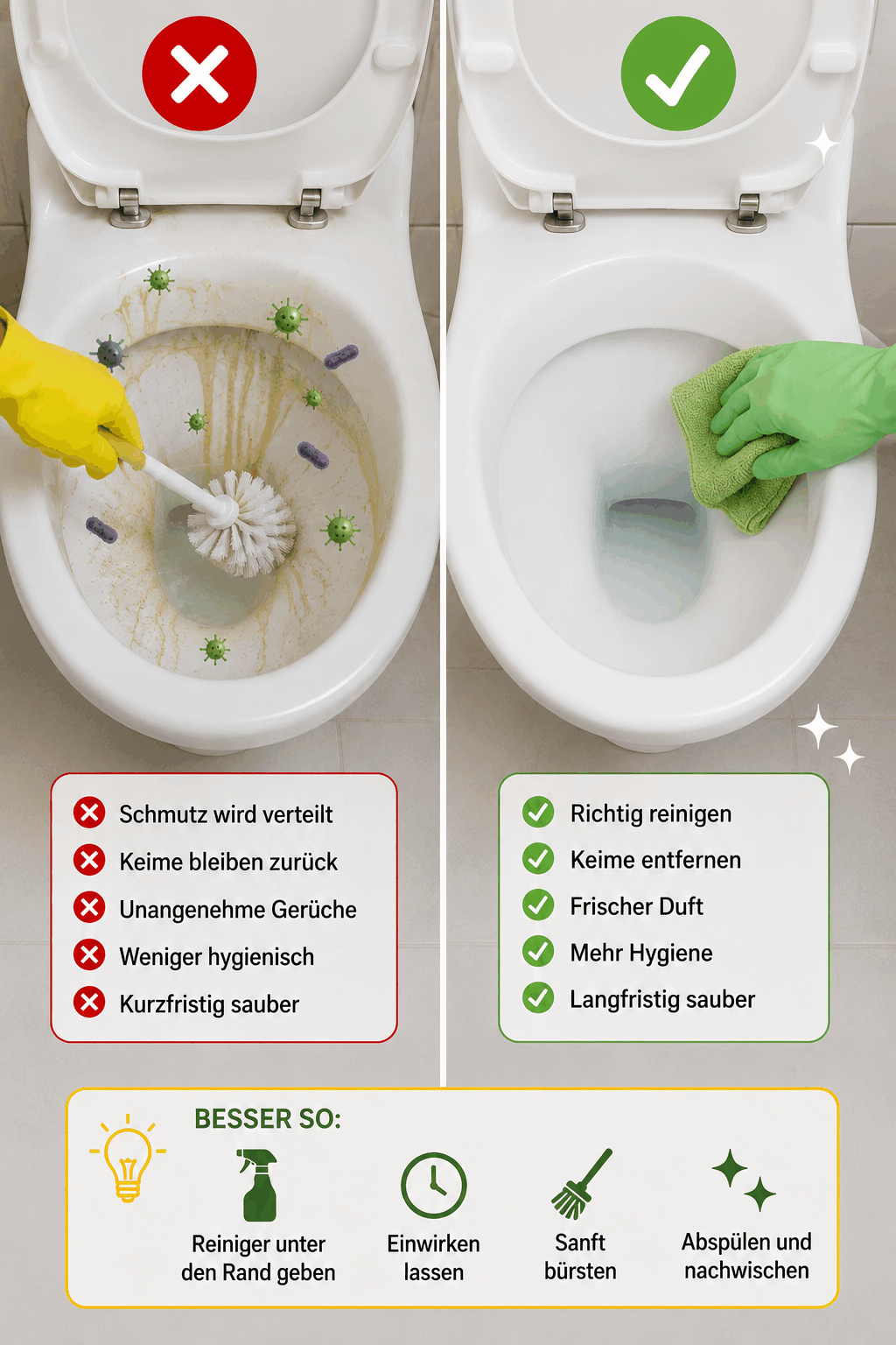 Putzen Sie Ihre Toilette nie wieder auf diese Weise